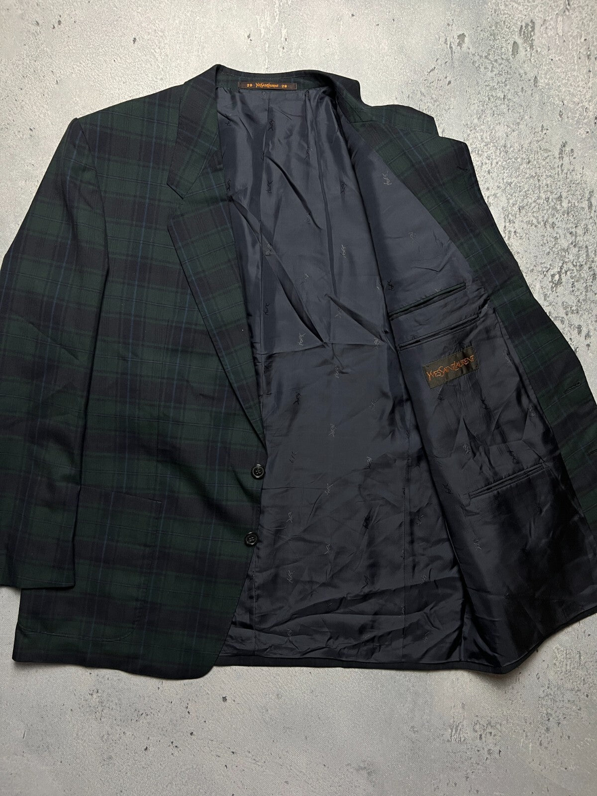 Vintage Yves Saint Laurent Blazer Jacket Plaid 80s Lux Item
