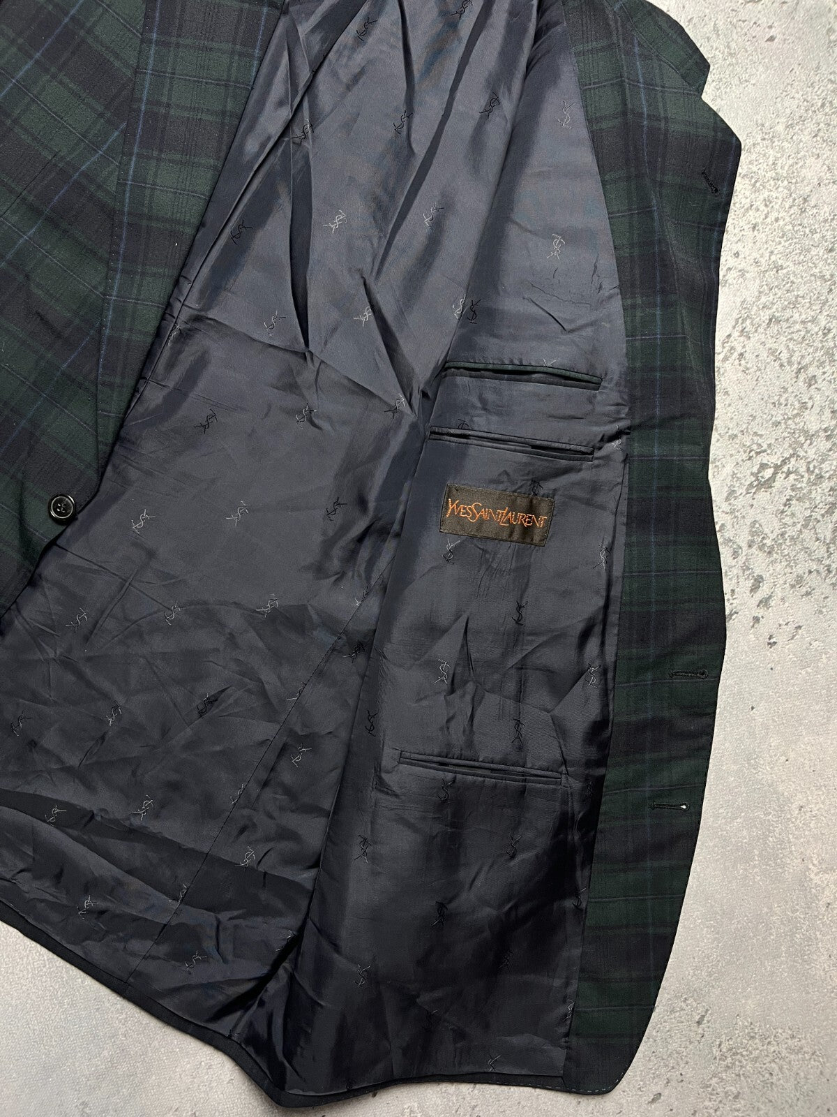 Vintage Yves Saint Laurent Blazer Jacket Plaid 80s Lux Item