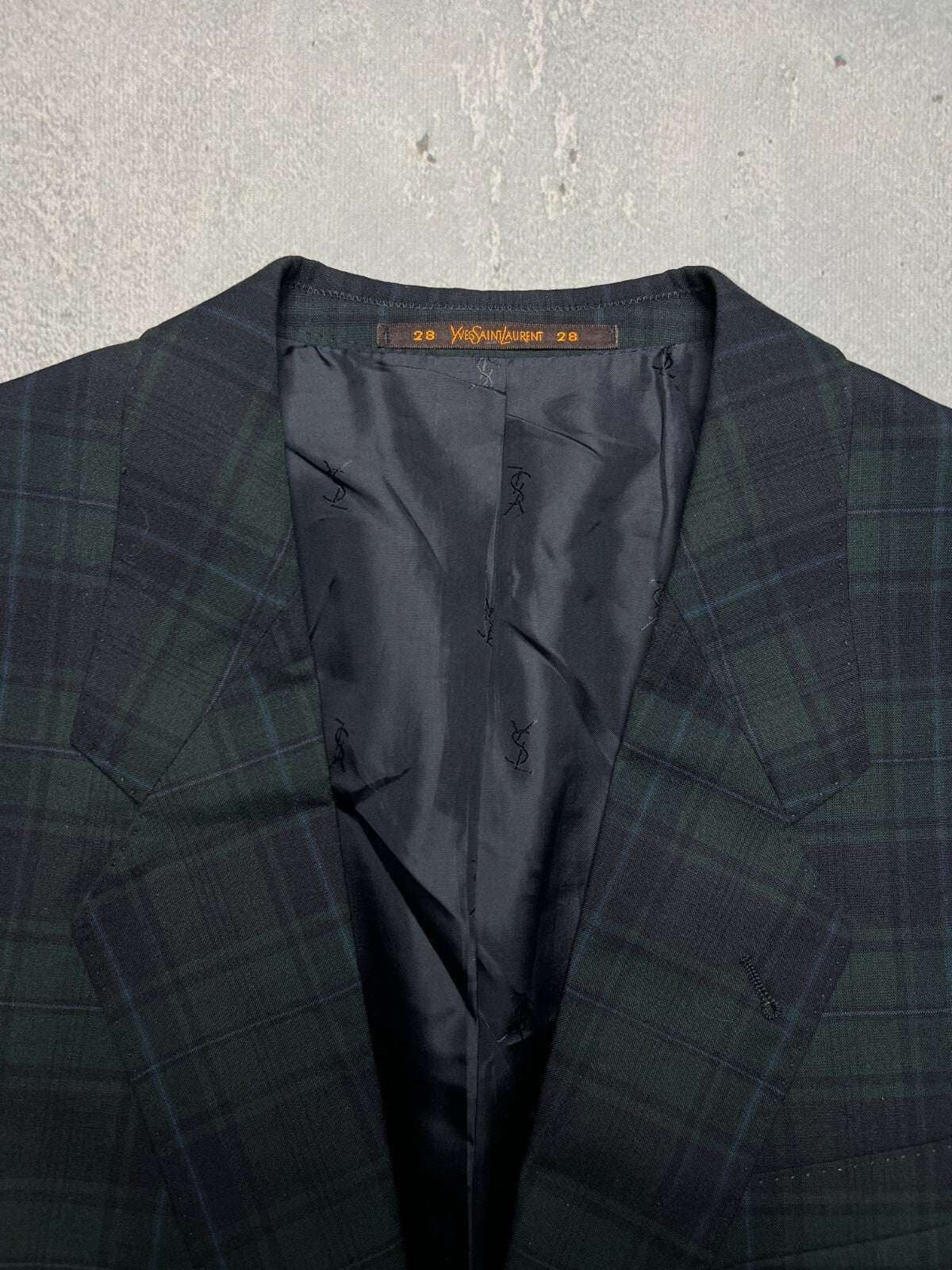 Vintage Yves Saint Laurent Blazer Jacket Plaid 80s Lux Item