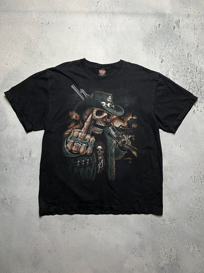 Vintage USA 90s Rock Eagle Biker Skeleton F*ck You Finger