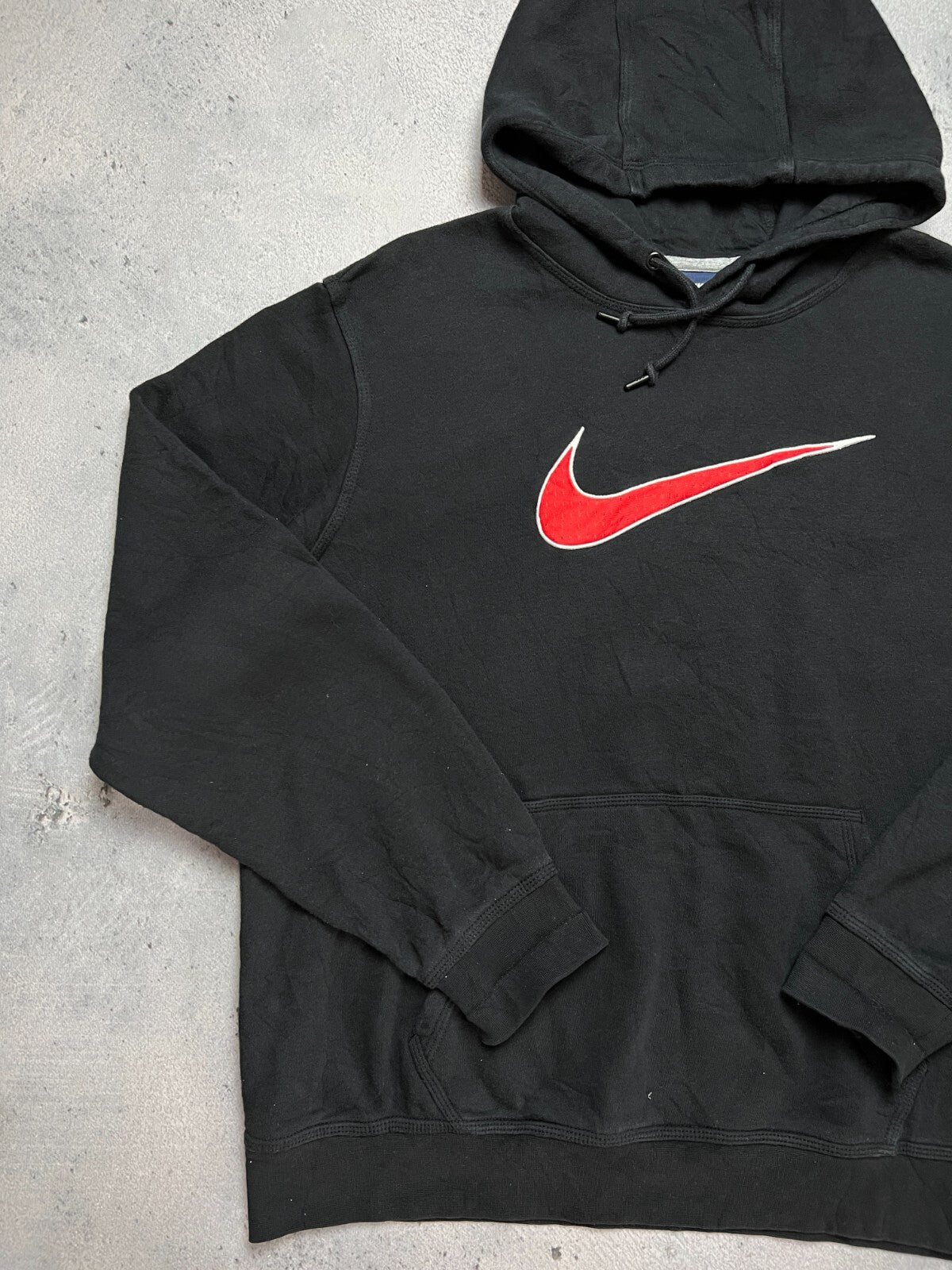 Nike vintage hoodie center swoosh logo spellout y2k crew