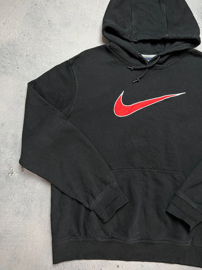 Nike vintage hoodie center swoosh logo spellout y2k crew