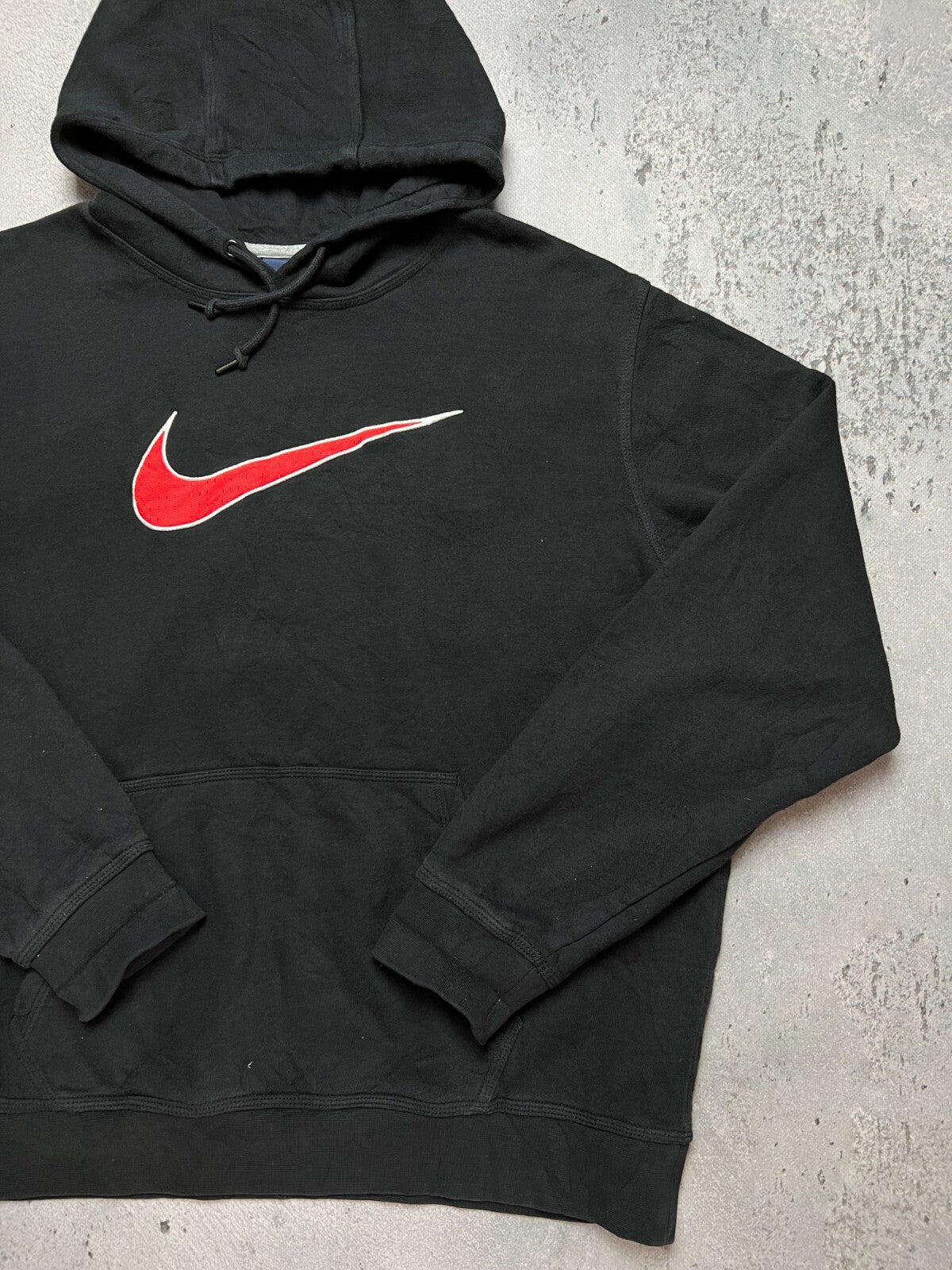 Nike vintage hoodie center swoosh logo spellout y2k crew
