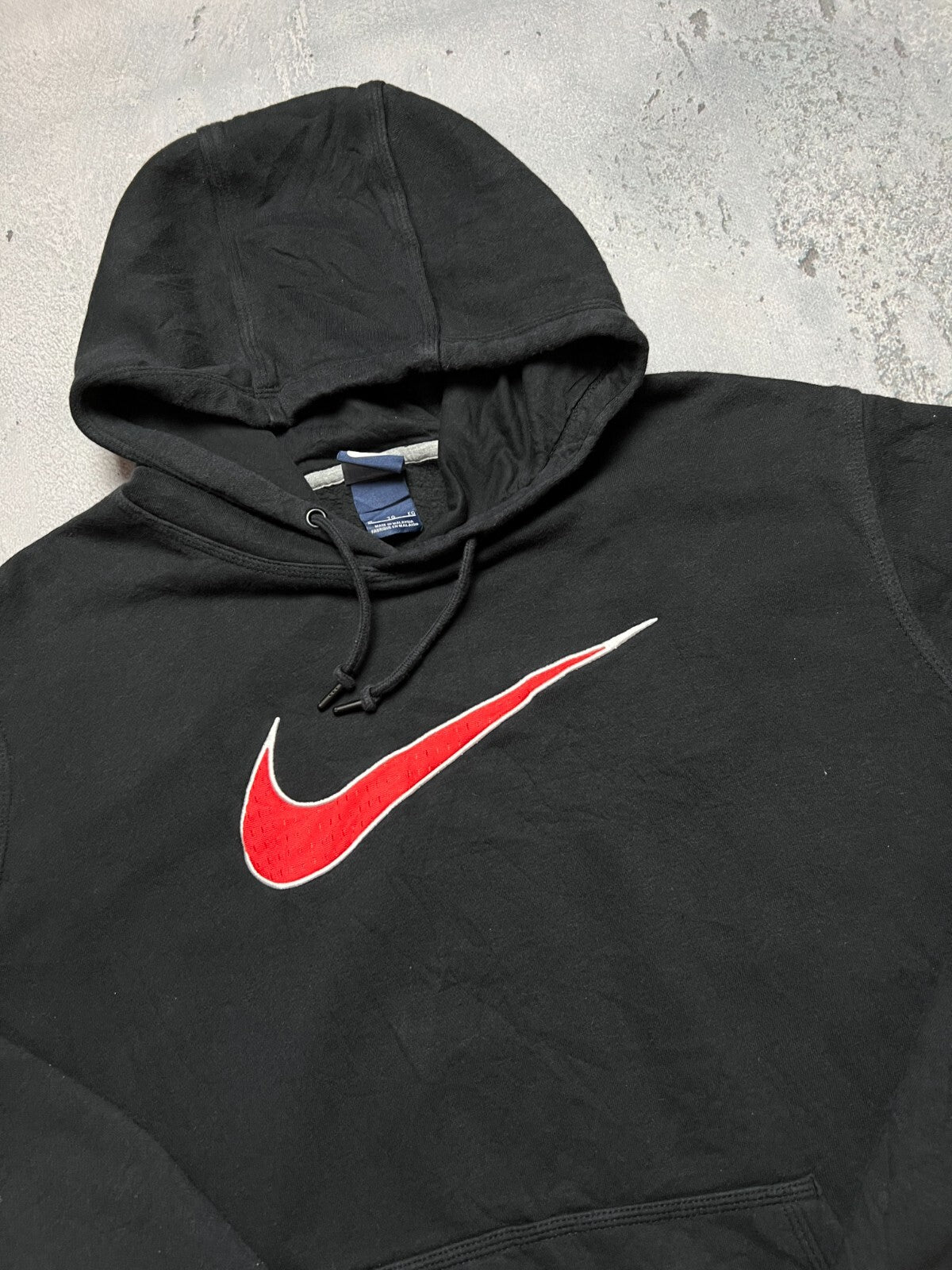 Nike vintage hoodie center swoosh logo spellout y2k crew