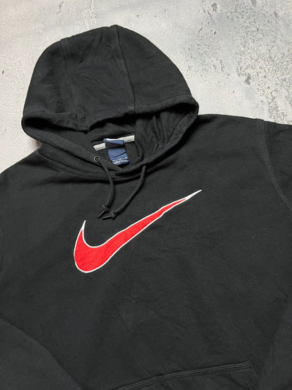 Nike vintage hoodie center swoosh logo spellout y2k crew