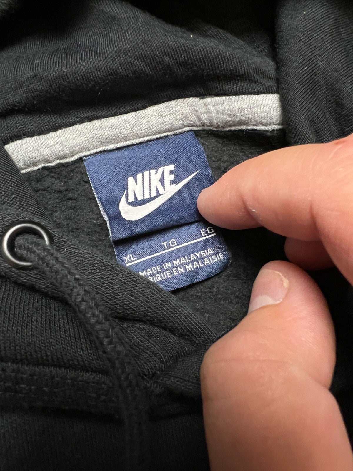 Nike vintage hoodie center swoosh logo spellout y2k crew