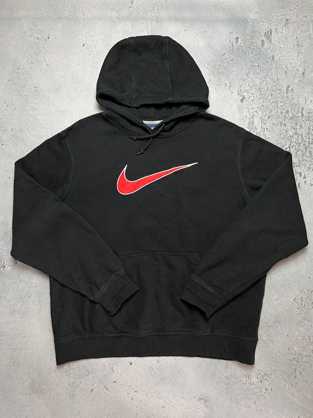 Nike vintage hoodie center swoosh logo spellout y2k crew