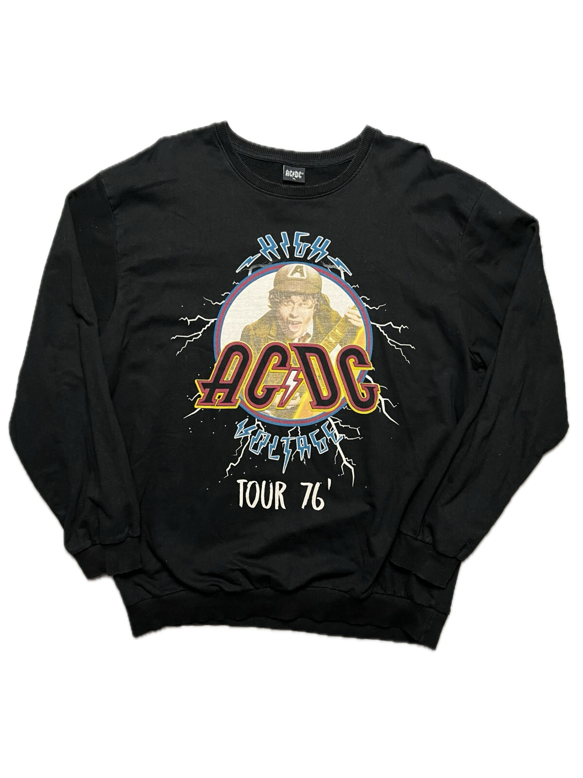 Vintage 00s AC/DC Tour ‘76 Rock Band Crewneck Sweatshirt y2k