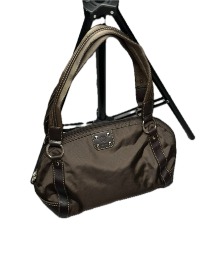 Vintage Brown Chocolate Nylon/Leather Tote Handbag Bogner