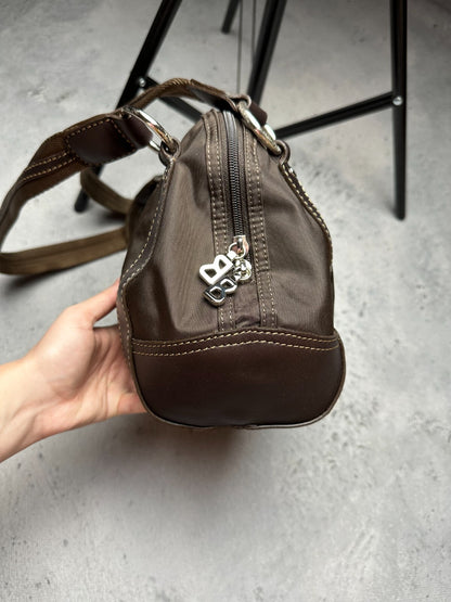 Vintage Brown Chocolate Nylon/Leather Tote Handbag Bogner