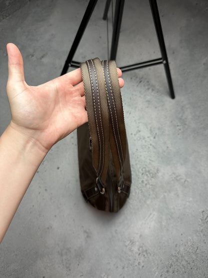Vintage Brown Chocolate Nylon/Leather Tote Handbag Bogner