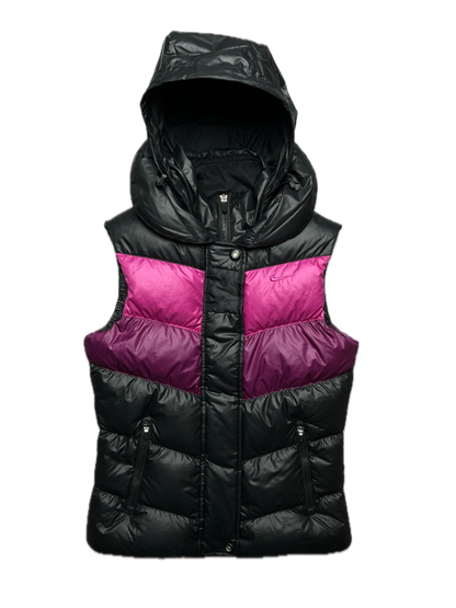 Nike Vintage 550 Duck Down Puffer Vest Y2K Drill Black Zip