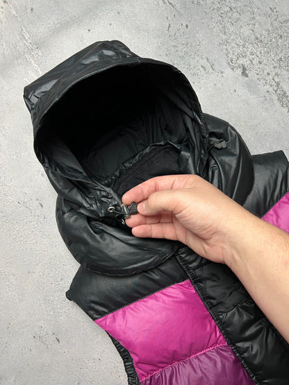 Nike Vintage 550 Duck Down Puffer Vest Y2K Drill Black Zip