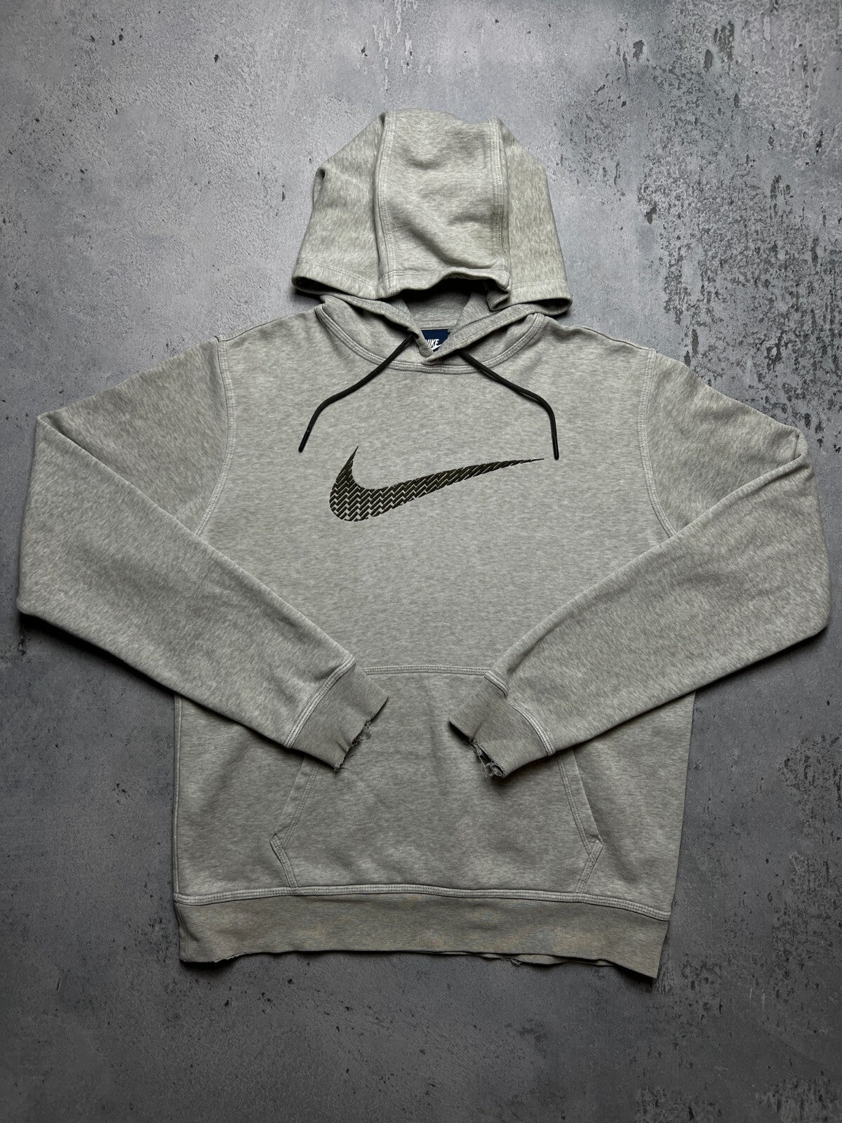 Nike boxy fit vintage hoodie center swoosh logo spellout y2k