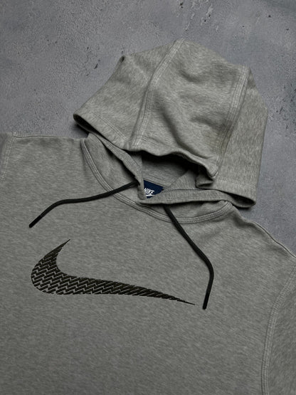 Nike boxy fit vintage hoodie center swoosh logo spellout y2k