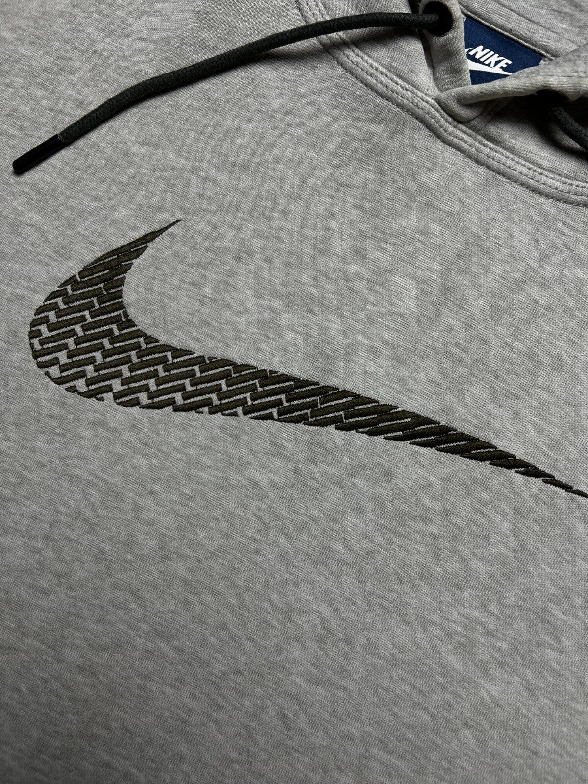Nike boxy fit vintage hoodie center swoosh logo spellout y2k
