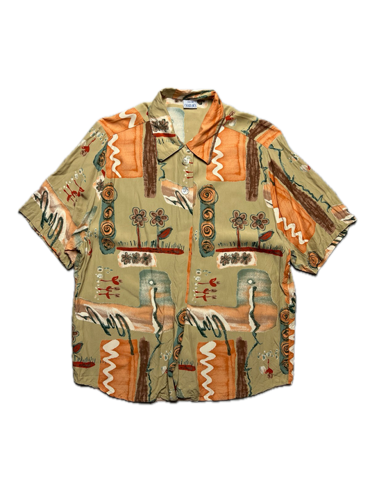 Casablanca Vintage Hawaiian Abstract Viscose Shirt 90s rare