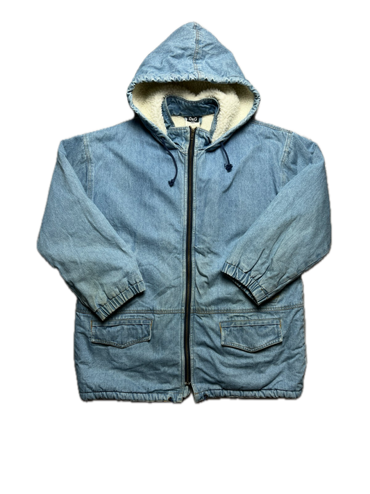 Vintage Dolce & Gabbana Zip-Up Sherpa Archive Denim Jacket