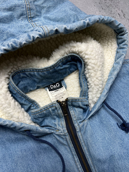 Vintage Dolce & Gabbana Zip-Up Sherpa Archive Denim Jacket