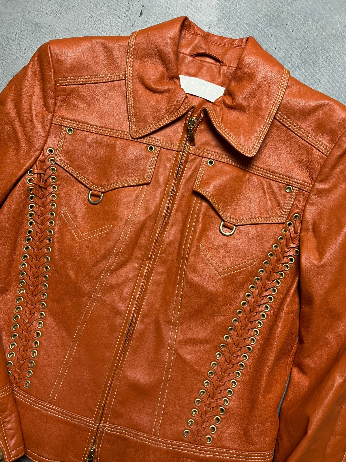 Walter Leder Gruppe Lammnappa Leather Western Biker Jacket