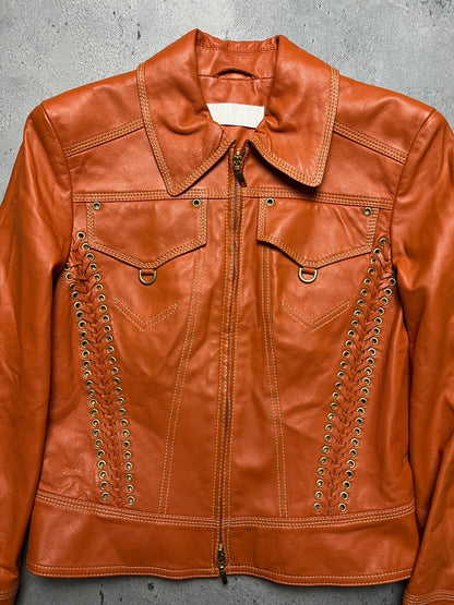 Walter Leder Gruppe Lammnappa Leather Western Biker Jacket