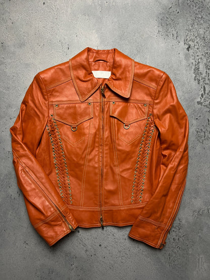 Walter Leder Gruppe Lammnappa Leather Western Biker Jacket