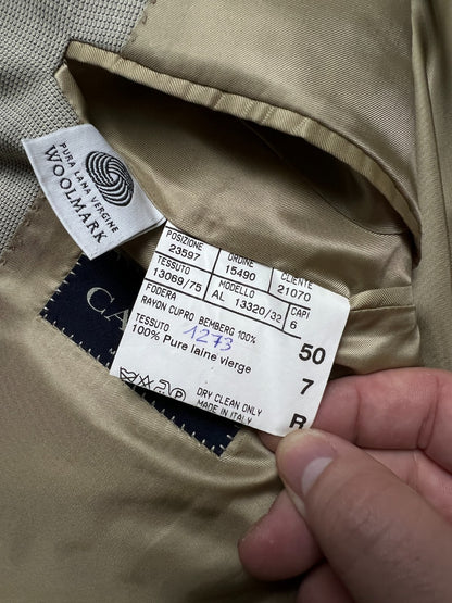 Canali Italy Beige Wool Classic Blazer Jacket