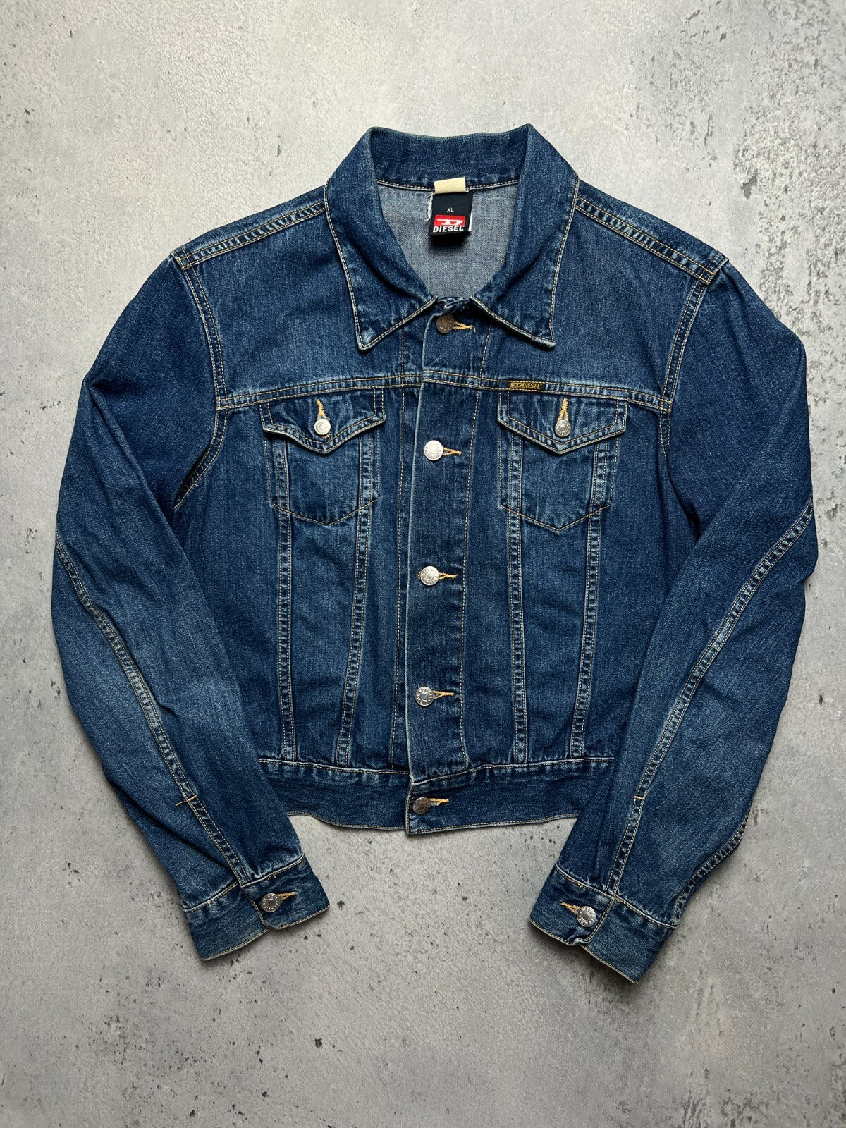 Diesel Vintage Faded Cropped Western Denim Jacket USA y2k 90
