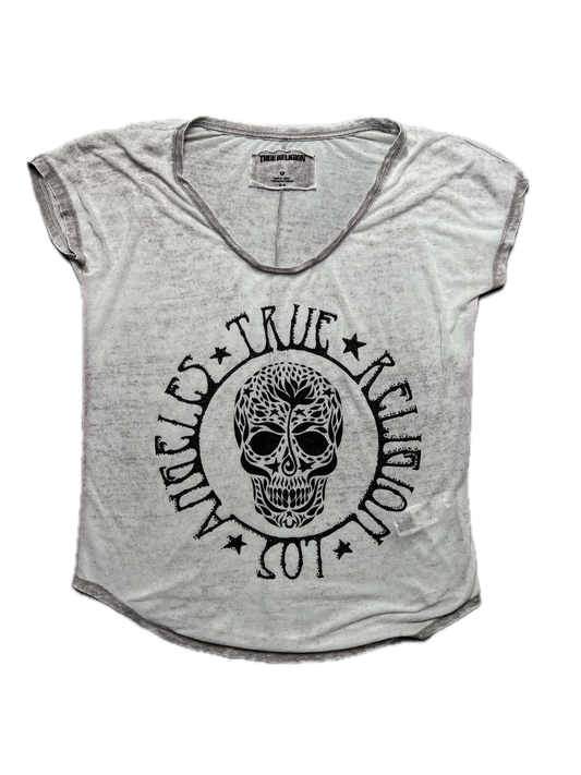 True Religion Skull Los Angeles USA T Shirt Big Logo Y2k Rap
