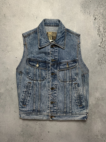 Vintage Japanese Machope Denim Vest Jacket Gilet 90s Rare
