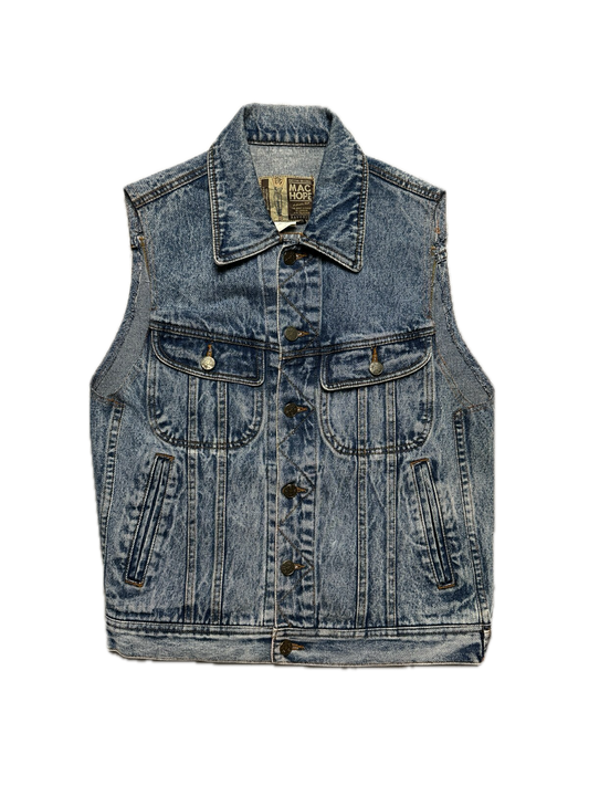 Vintage Japanese Machope Denim Vest Jacket Gilet 90s Rare
