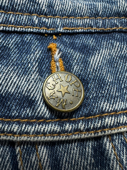 Vintage Japanese Machope Denim Vest Jacket Gilet 90s Rare