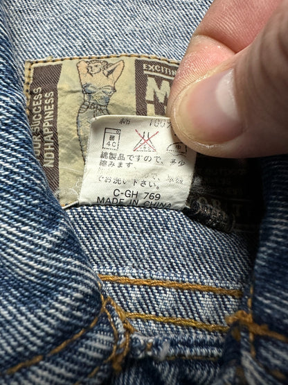 Vintage Japanese Machope Denim Vest Jacket Gilet 90s Rare