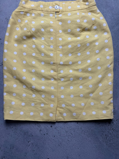 Vintage Polka dot Pencil skirt Escada 90s 80s Rare