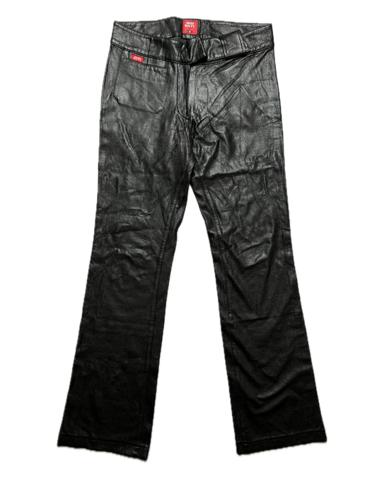 Miss Sixty Faux Leather Flared Pants Luxury Archive 90s y2k