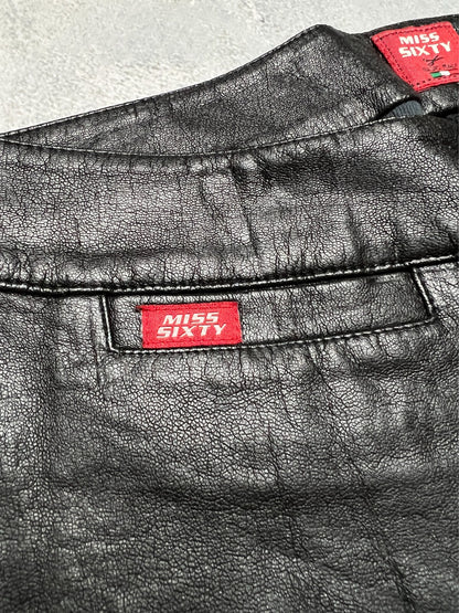 Miss Sixty Faux Leather Flared Pants Luxury Archive 90s y2k