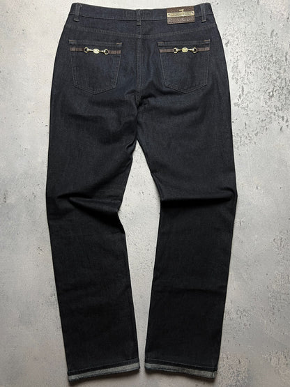 Rare Vintage Trussardi Denim Luxury Dark Blue Archive Jeans