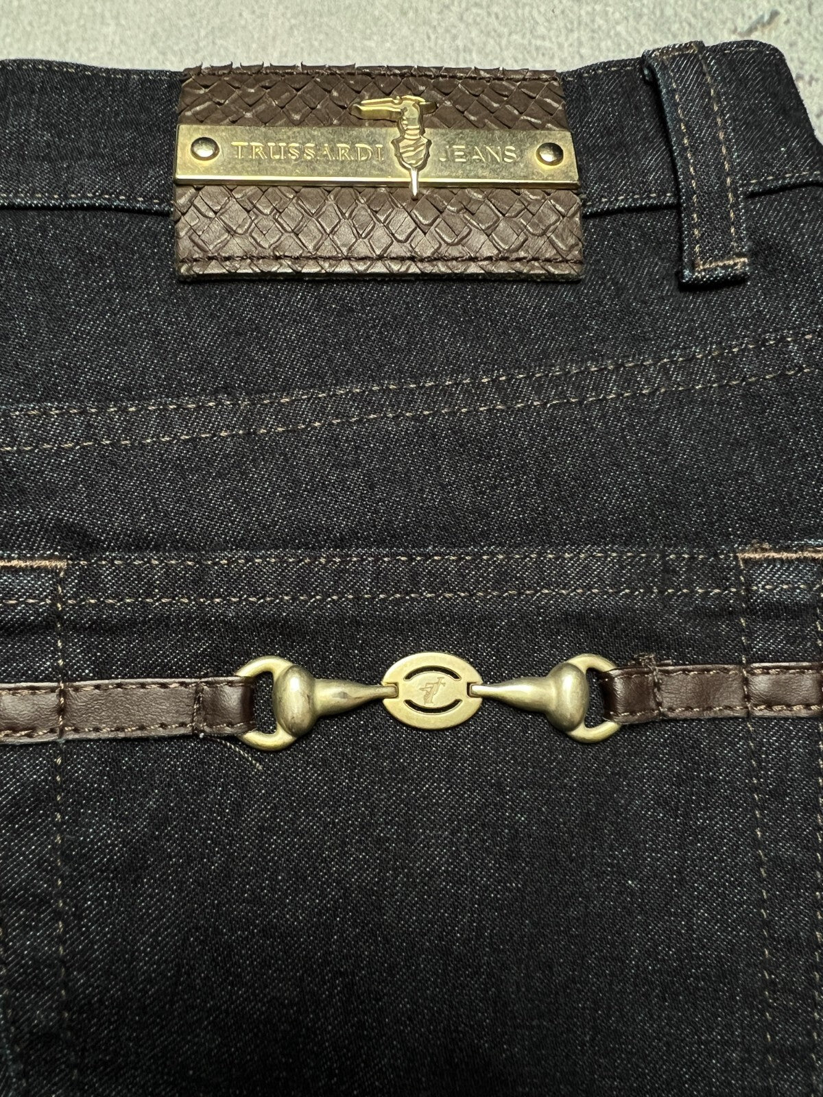 Rare Vintage Trussardi Denim Luxury Dark Blue Archive Jeans