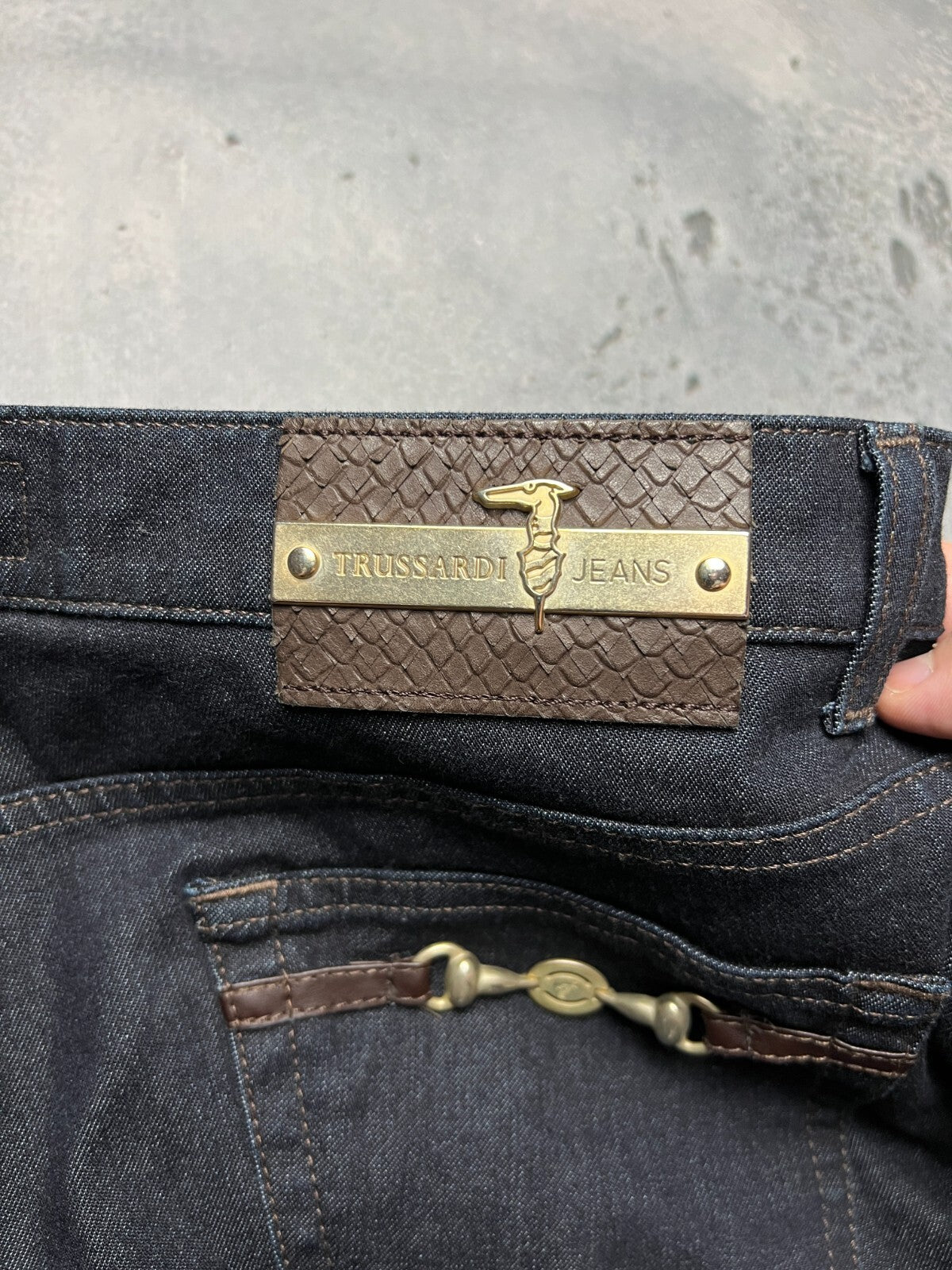 Rare Vintage Trussardi Denim Luxury Dark Blue Archive Jeans
