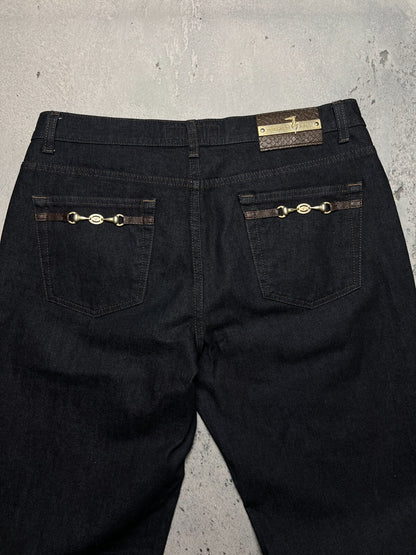 Rare Vintage Trussardi Denim Luxury Dark Blue Archive Jeans