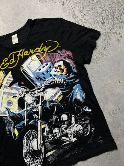 Ed Hardy by Christian Audigier Biker Skeleton Ghost Rider