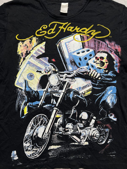 Ed Hardy by Christian Audigier Biker Skeleton Ghost Rider