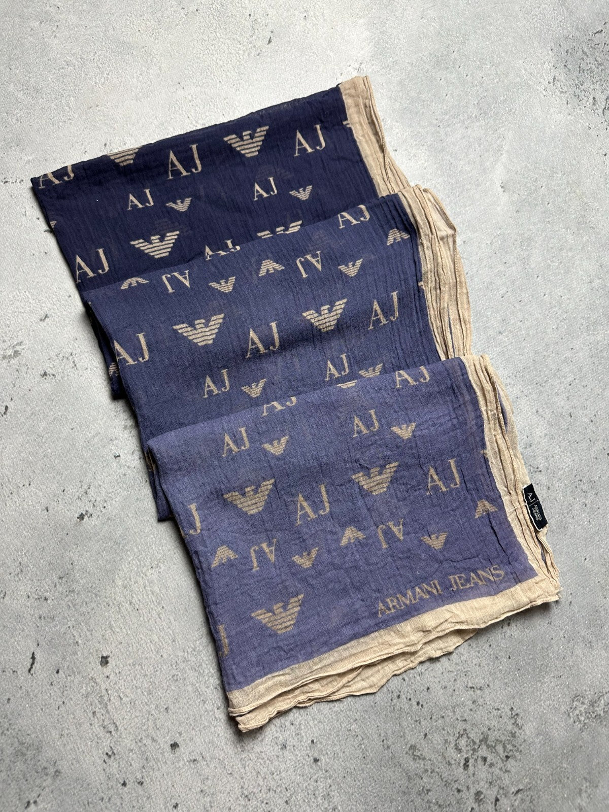 Vintage 166x60cm Giorgio Armani Jeans Monogram Scarf