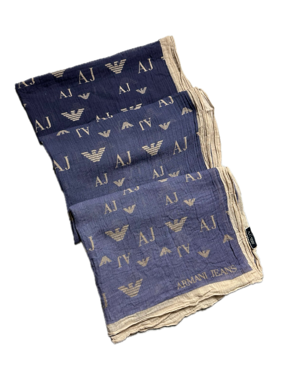Vintage 166x60cm Giorgio Armani Jeans Monogram Scarf