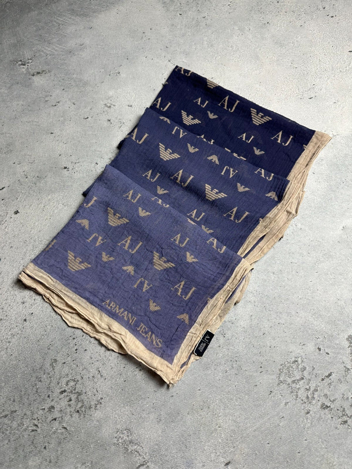 Vintage 166x60cm Giorgio Armani Jeans Monogram Scarf