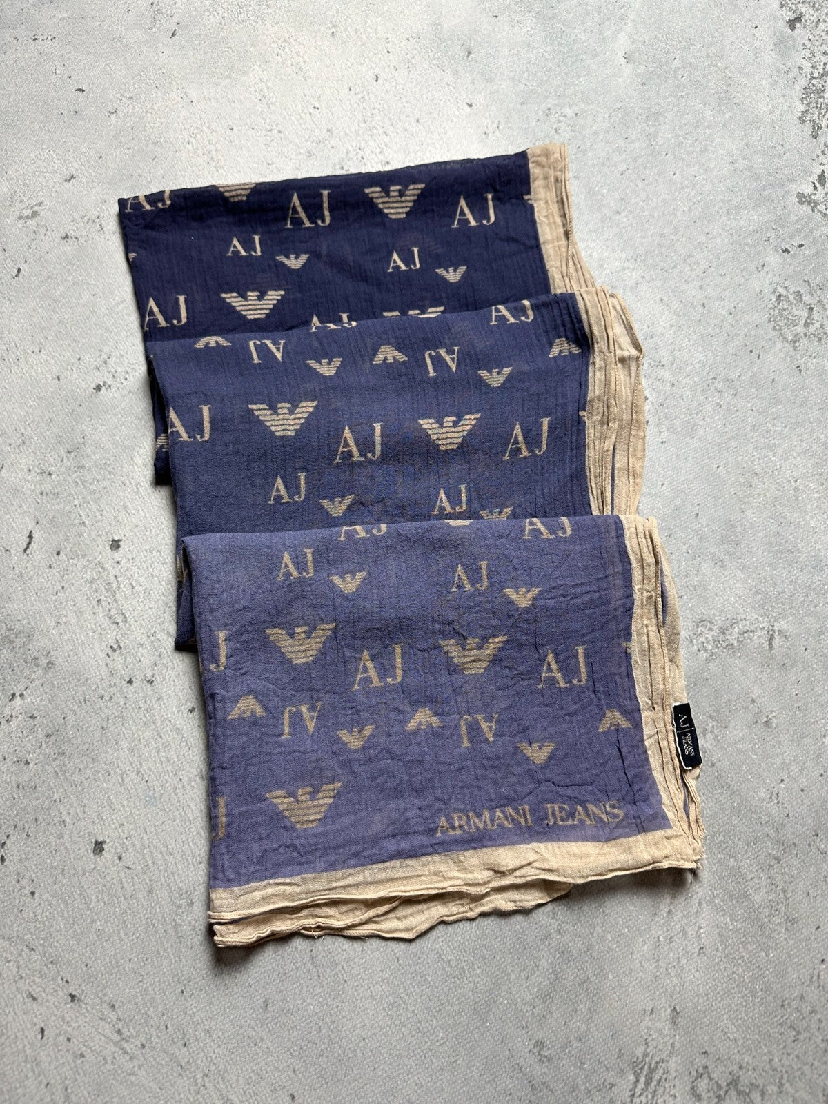 Vintage 166x60cm Giorgio Armani Jeans Monogram Scarf