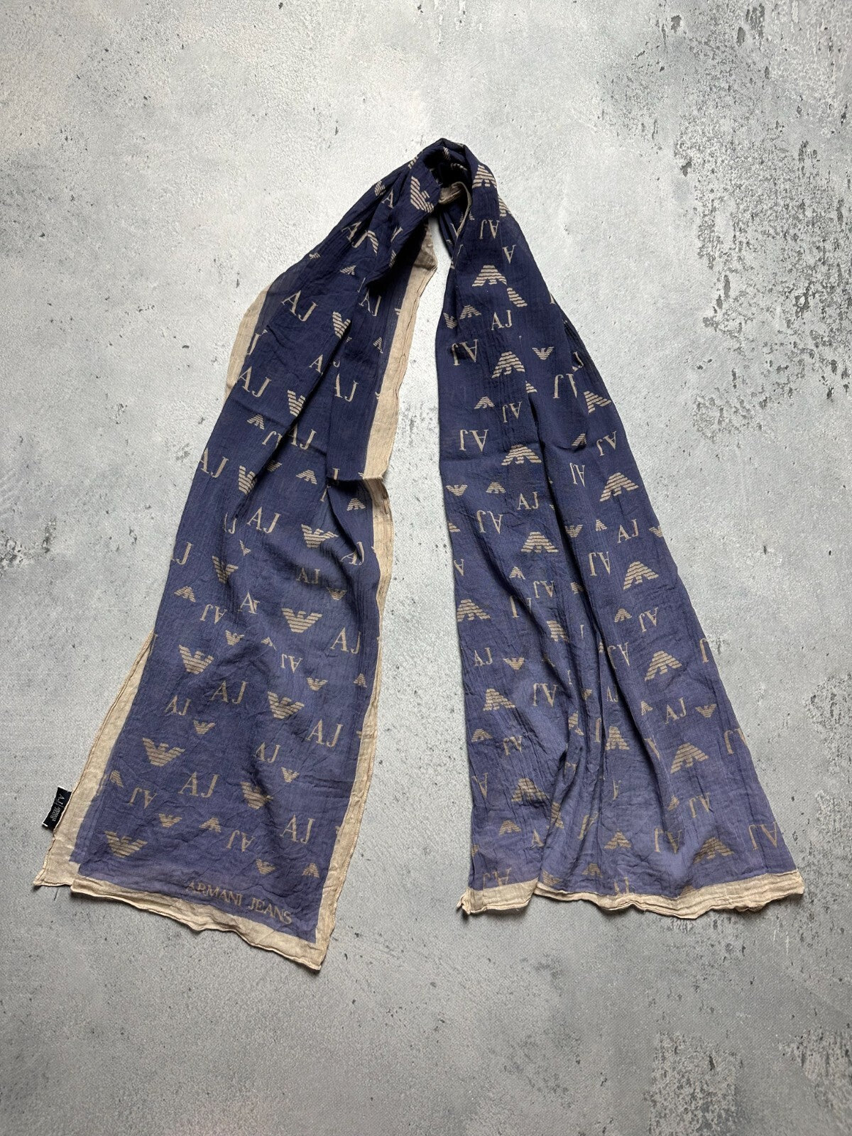 Vintage 166x60cm Giorgio Armani Jeans Monogram Scarf