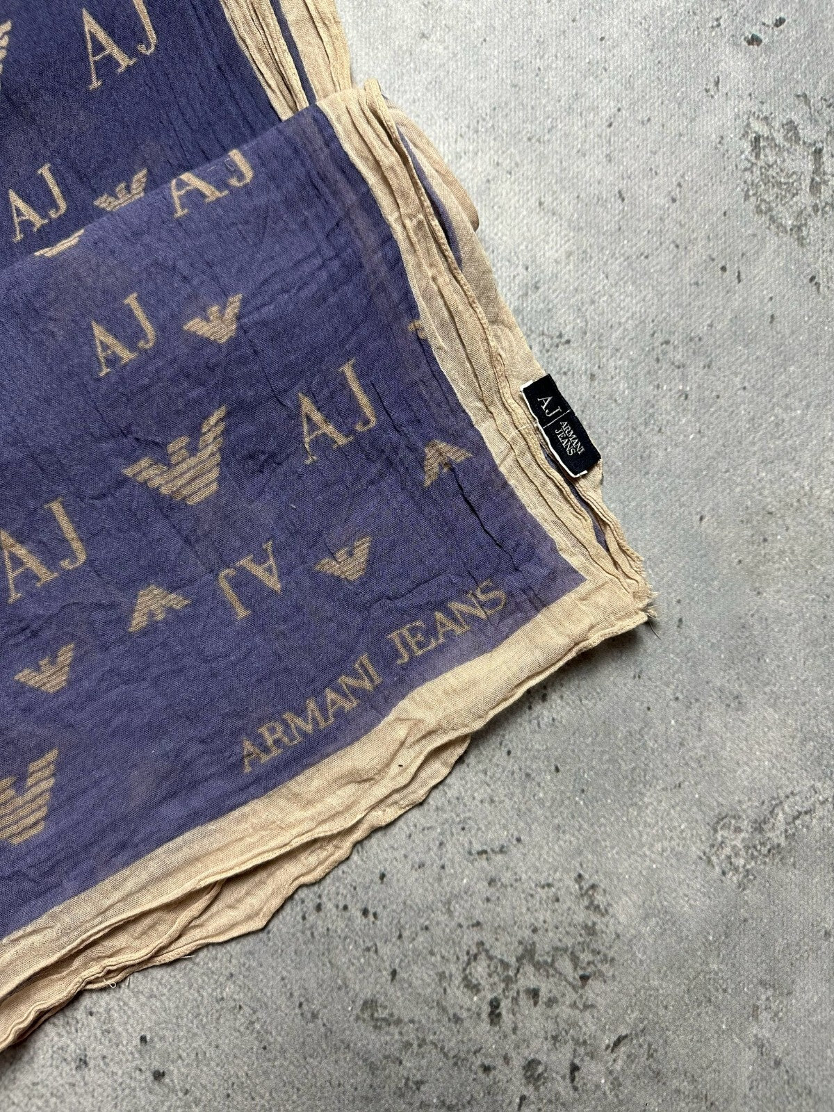 Vintage 166x60cm Giorgio Armani Jeans Monogram Scarf