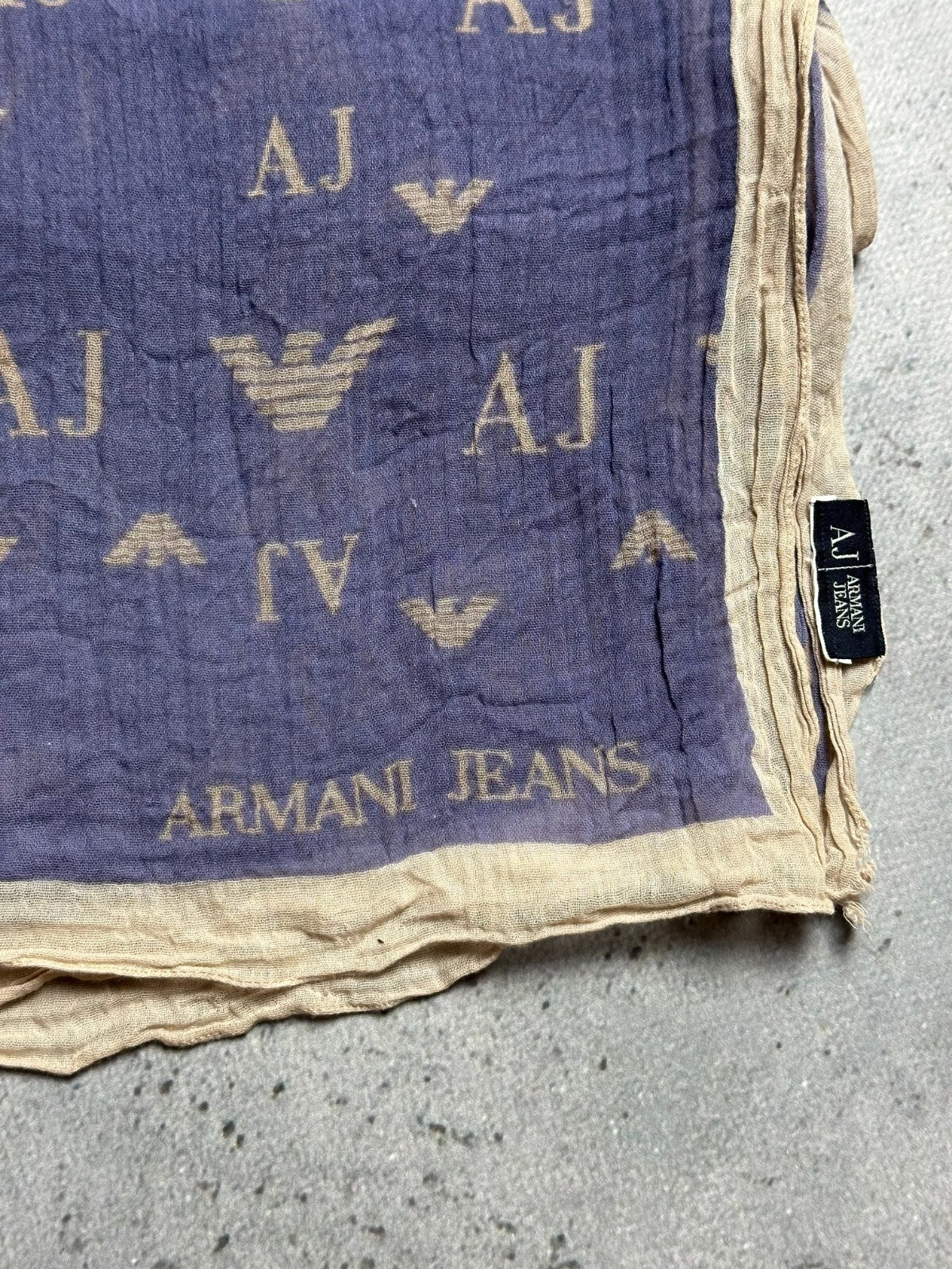 Vintage 166x60cm Giorgio Armani Jeans Monogram Scarf