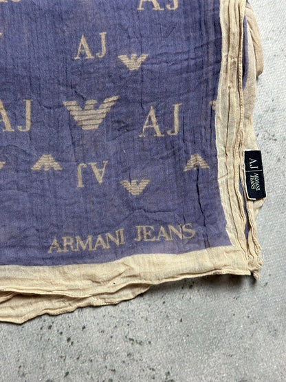 Vintage 166x60cm Giorgio Armani Jeans Monogram Scarf